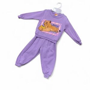 Vintage Purple Lion King Kids Sweatshirt and Pants Set